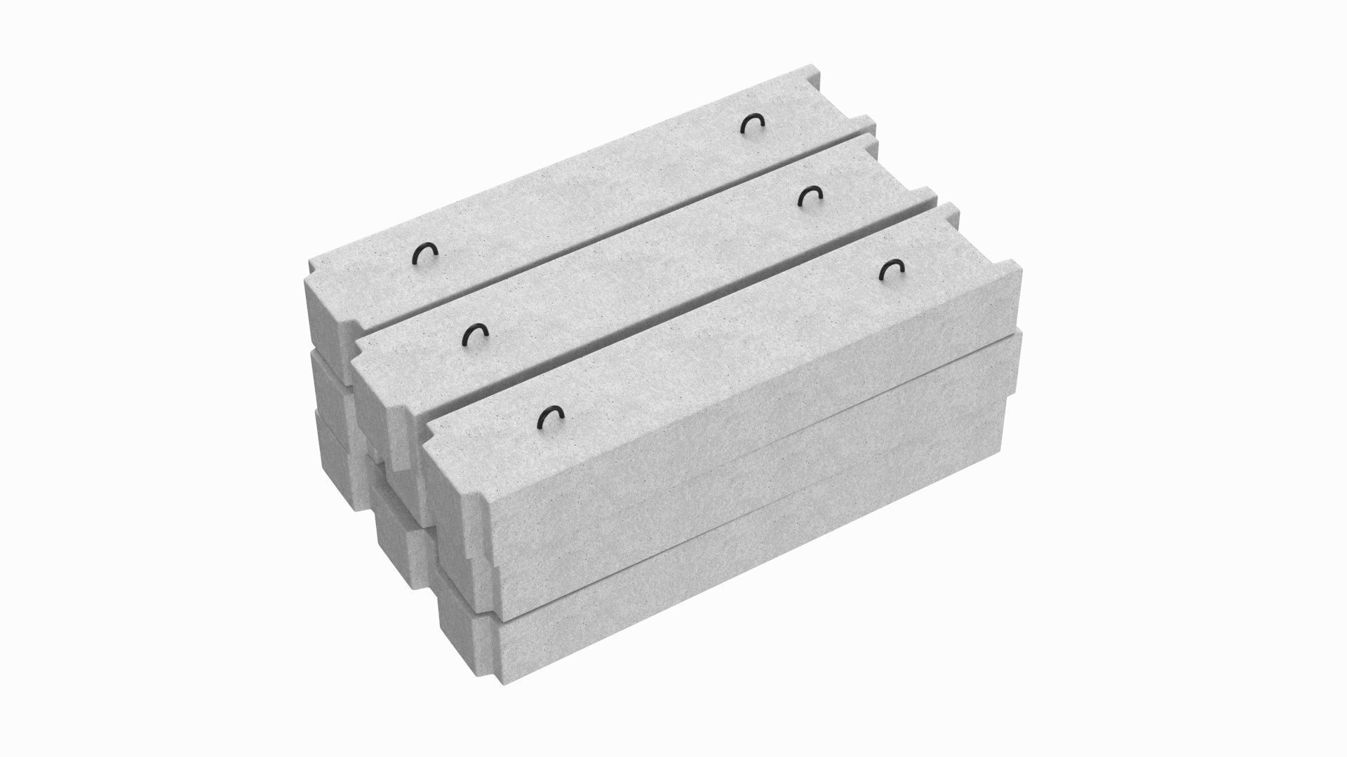 Stacked Concrete Blocks 3D model_5