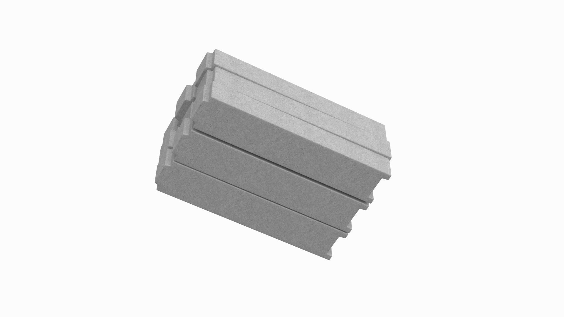 Stacked Concrete Blocks 3D model_4