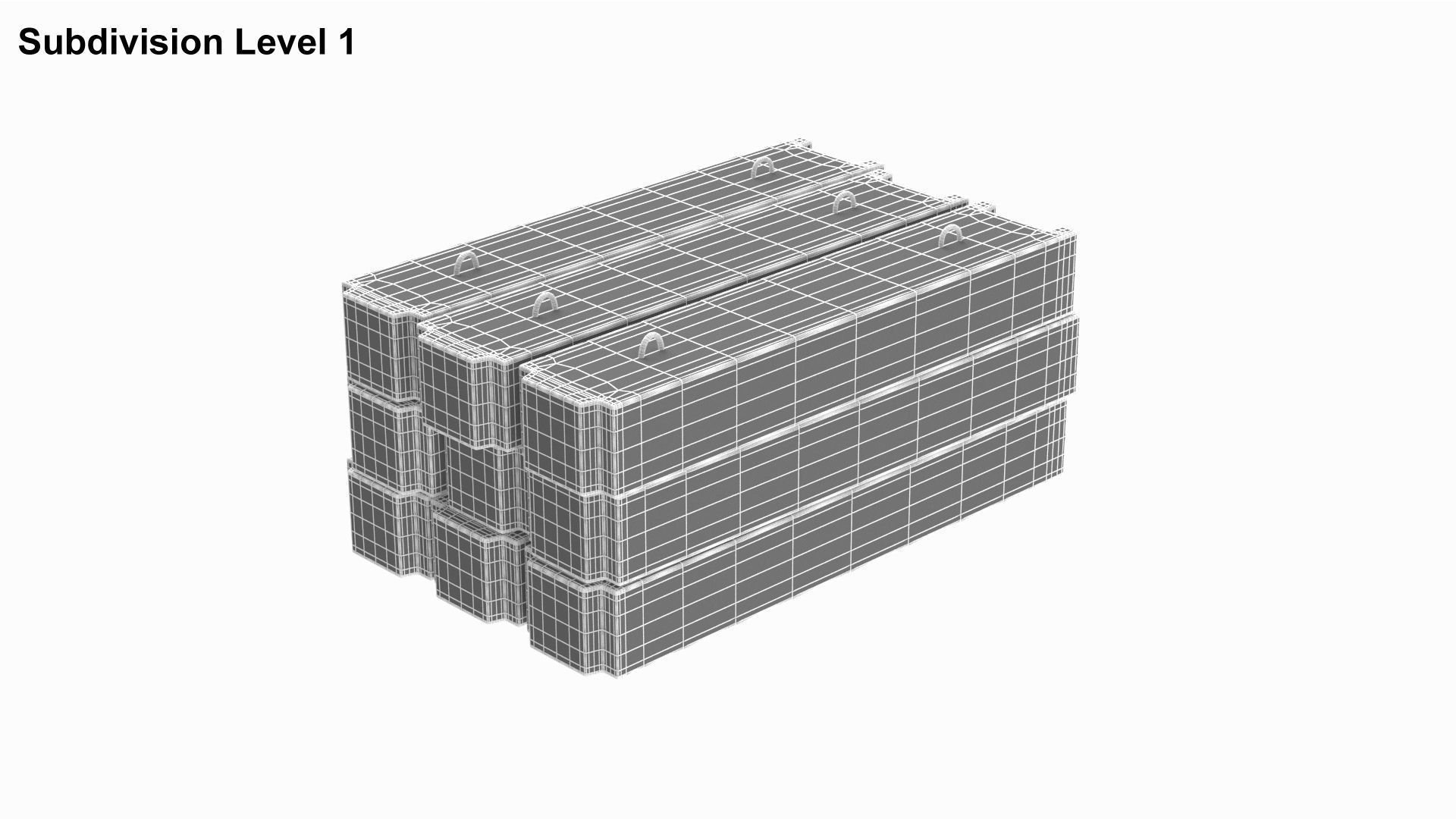 Stacked Concrete Blocks 3D model_7