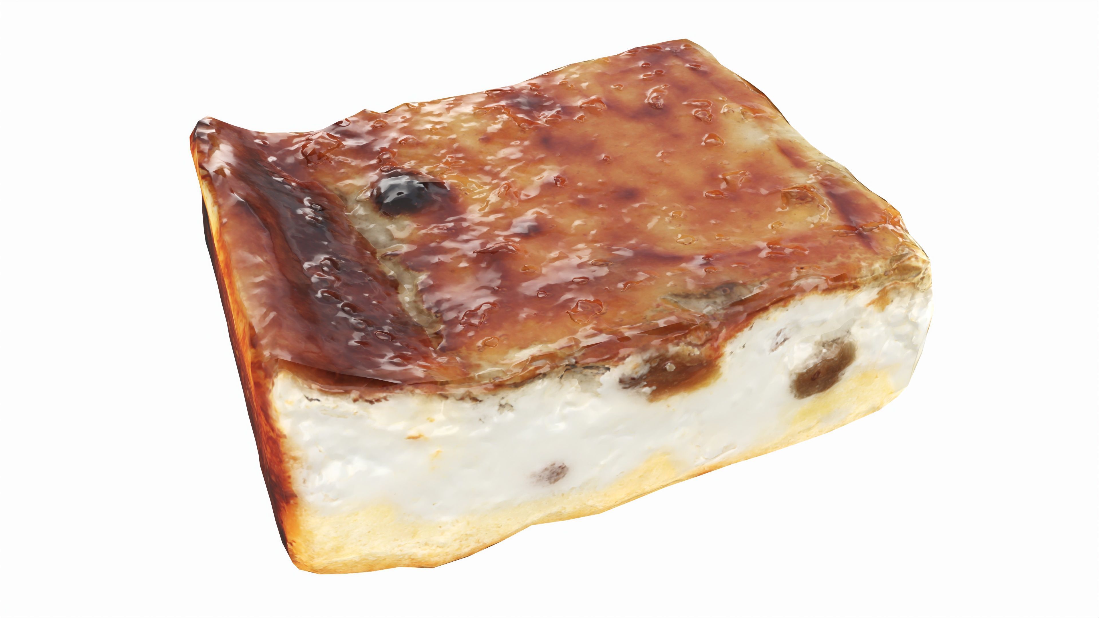 Cheesecake piece Low-poly 3D model_2