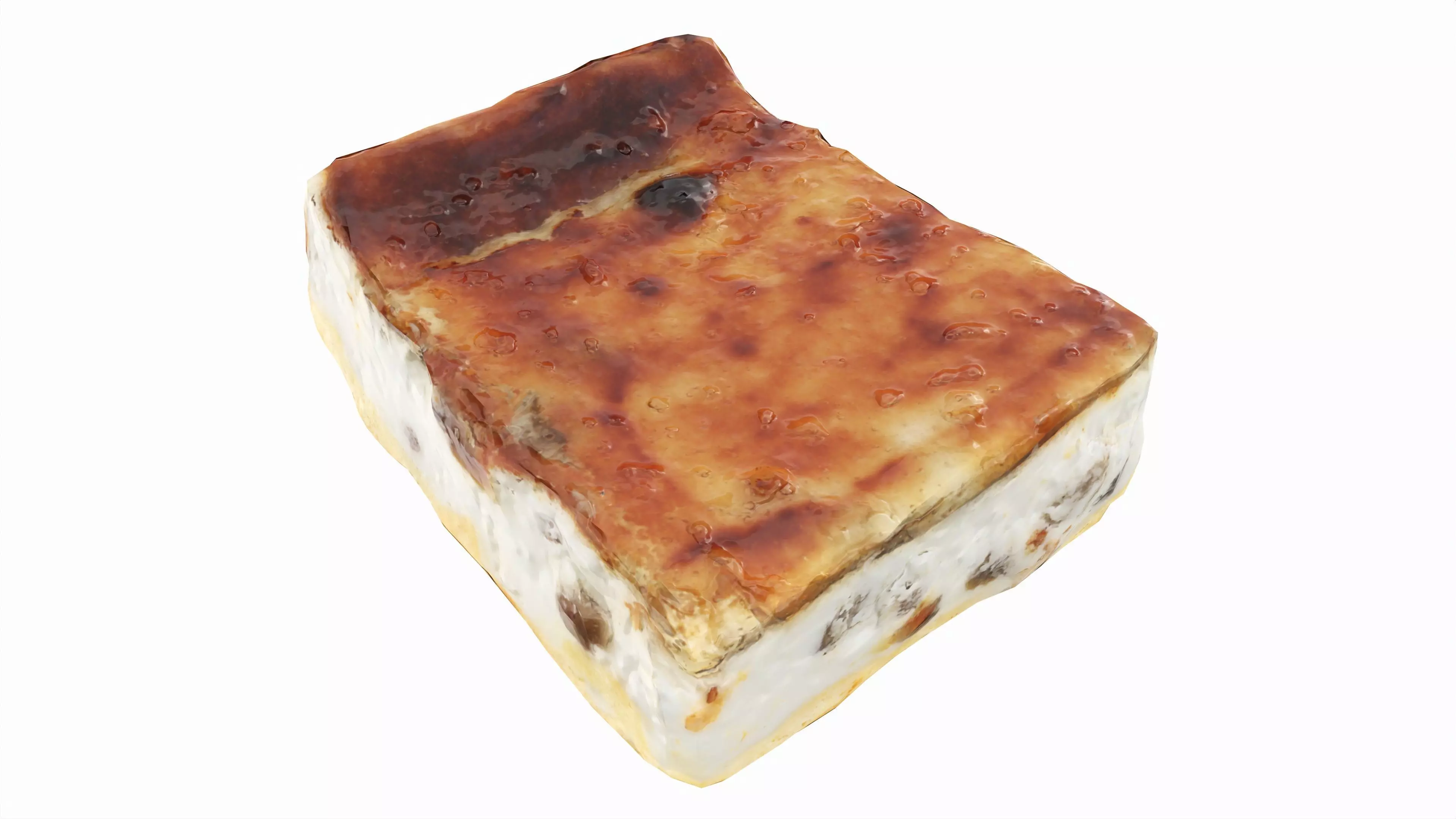 Cheesecake piece Low-poly 3D model_0