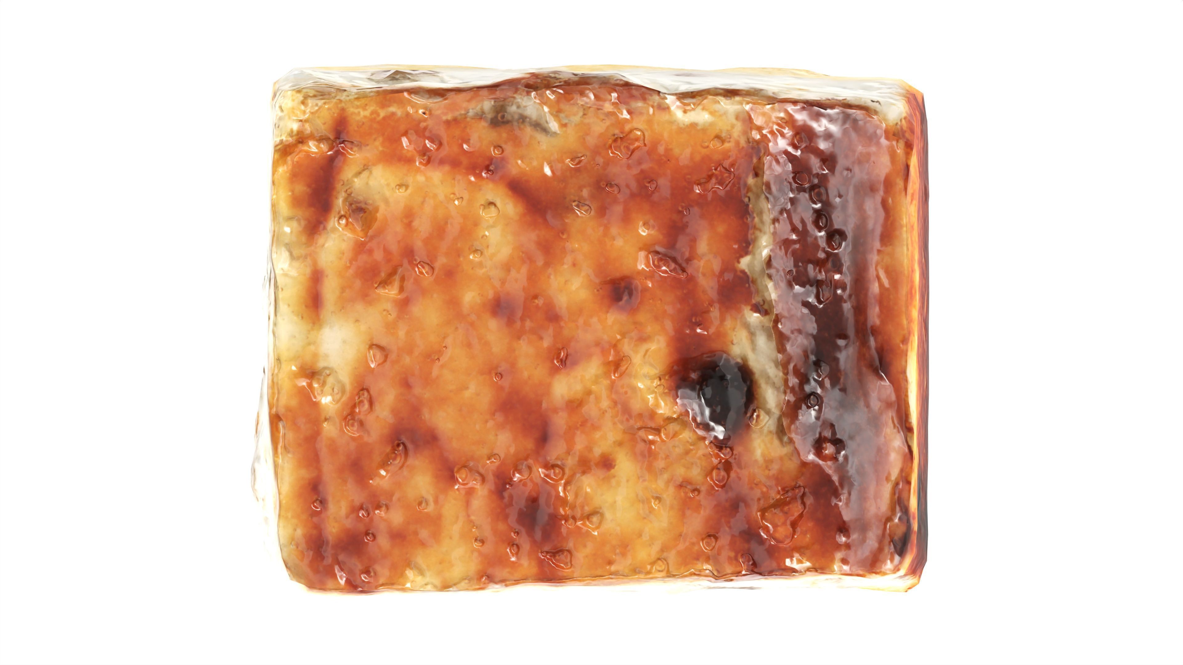 Cheesecake piece Low-poly 3D model_5