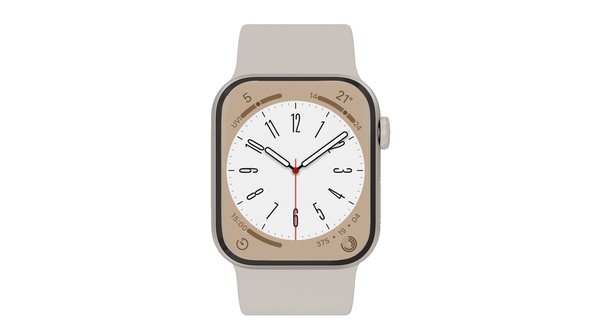 Apple Watch 8 Series - Starlight Aluminium case 3ds Max 3D model_2