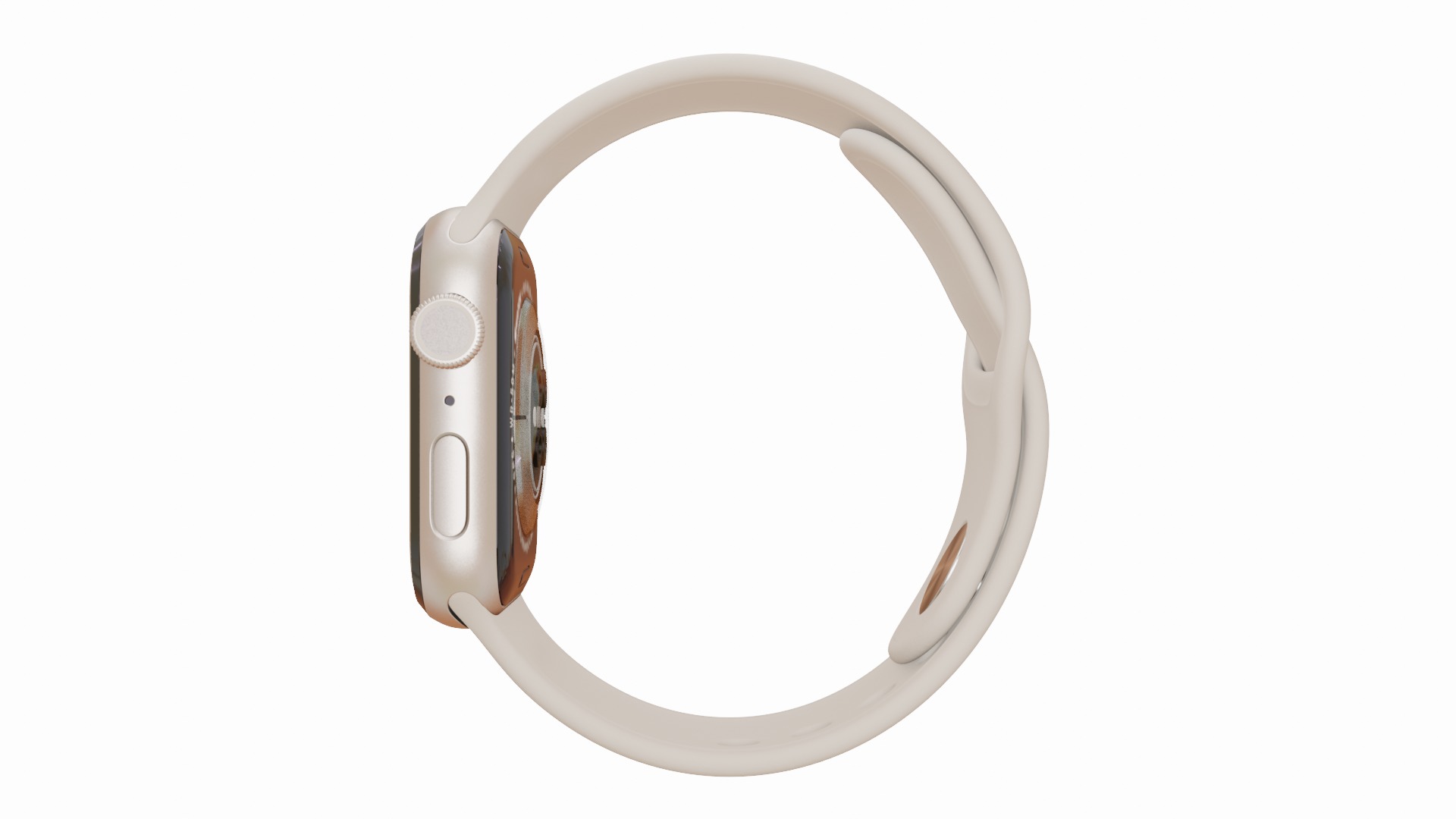 Apple Watch 8 Series - Starlight Aluminium case 3ds Max 3D model_5