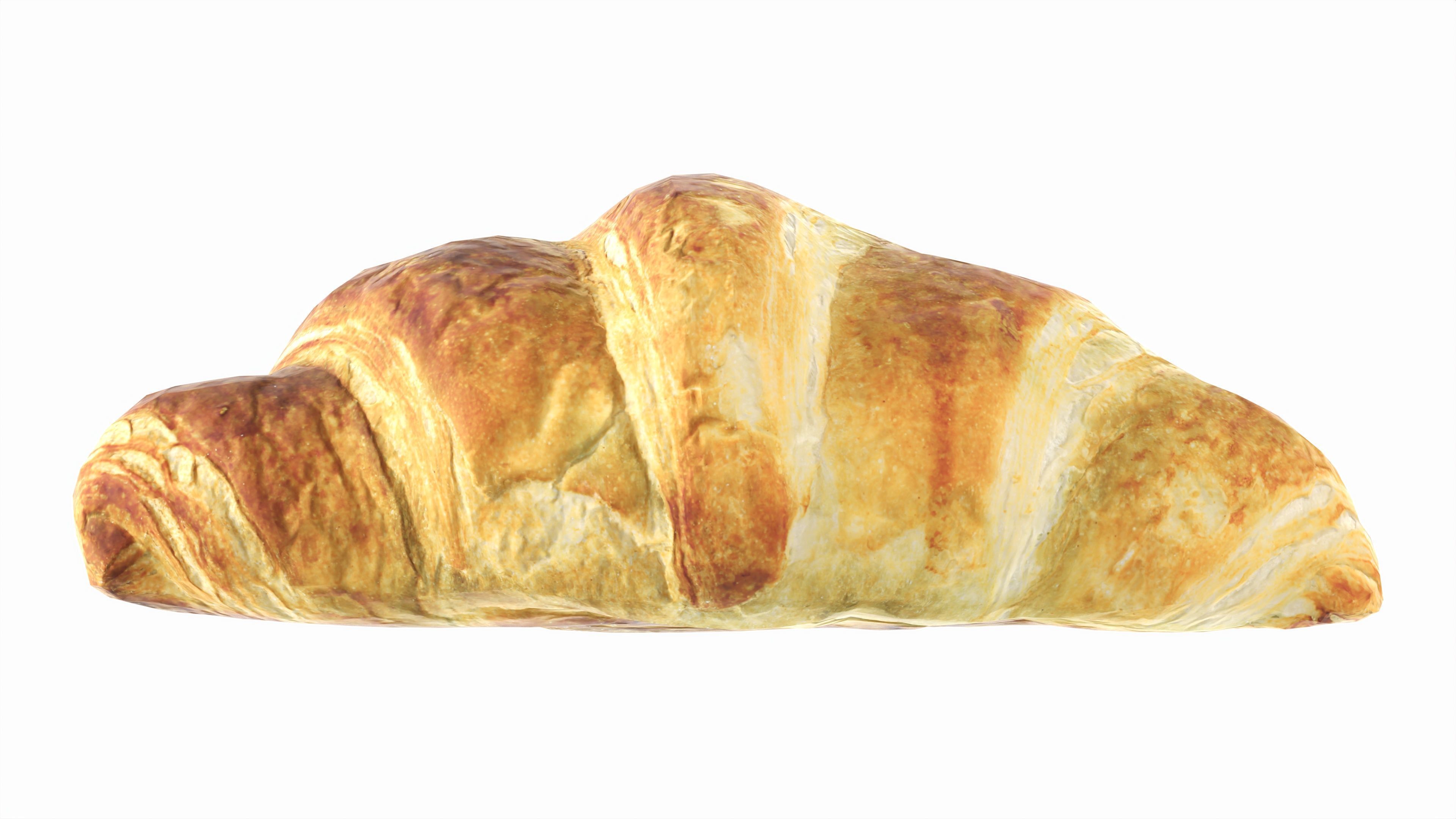 Croissant classic Low-poly 3D model_4
