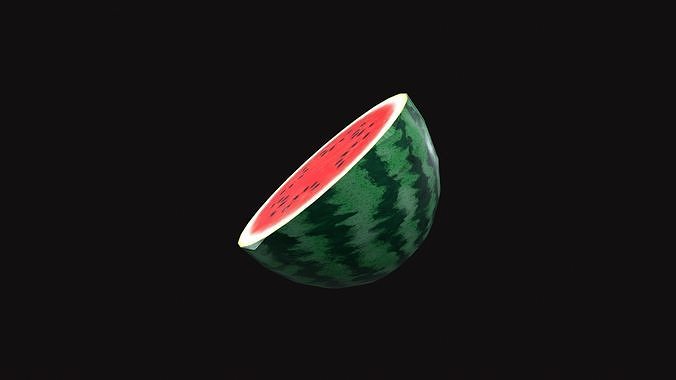 Watermelon Half Low-poly 3D model 5