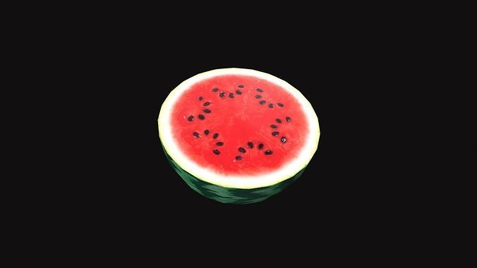 Watermelon Half Low-poly 3D model 4