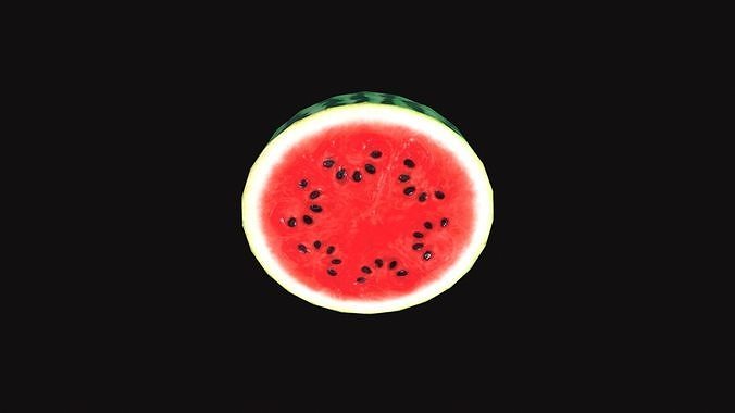 Watermelon Half Low-poly 3D model 7