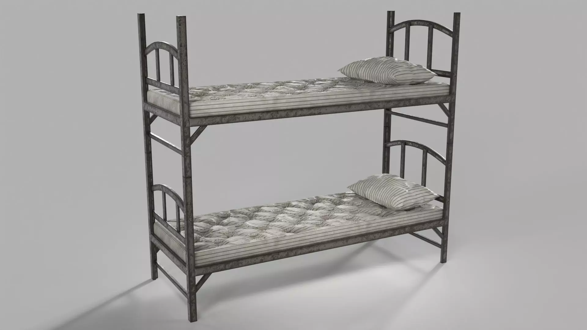 Prison Bed Cot Low-poly 3D model_0