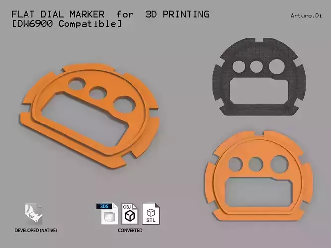 Flat Dial marker for digital watch 