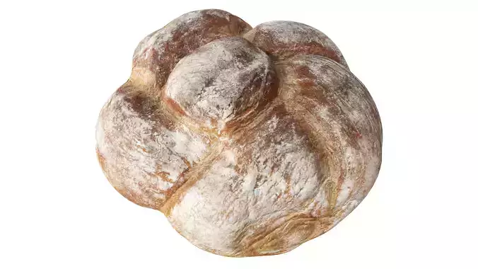 Large bread 02 Low-poly 3D model