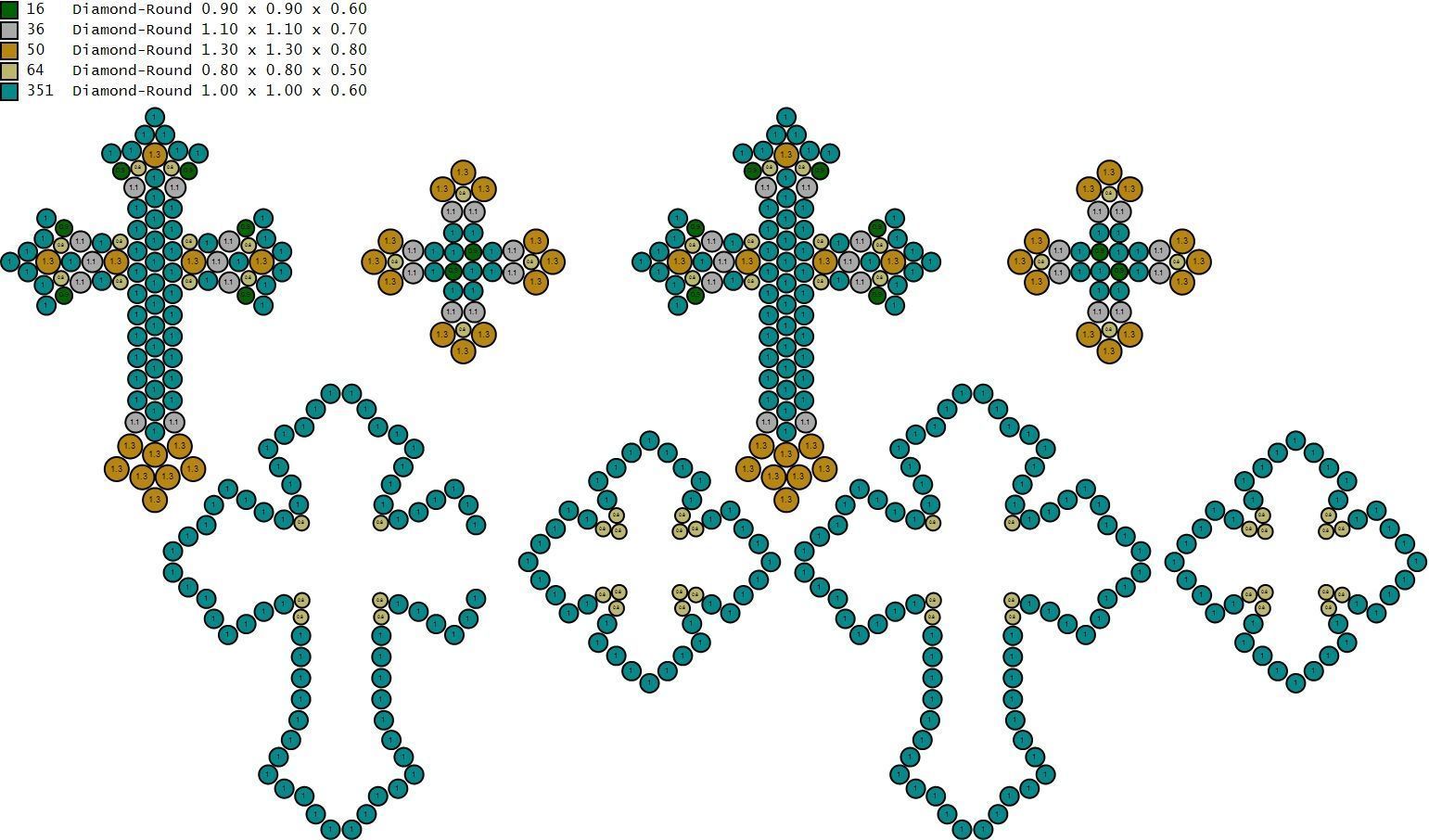 Custom Chrome Hearts Cross Infinity Cross Diamond Link Bracelet  3D print model_16