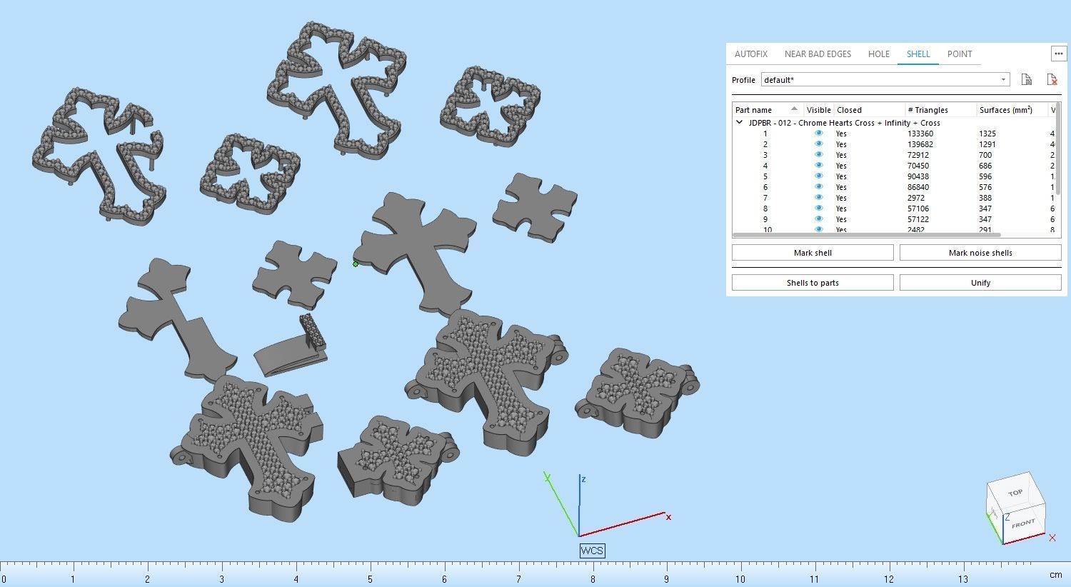 Custom Chrome Hearts Cross Infinity Cross Diamond Link Bracelet  3D print model_18