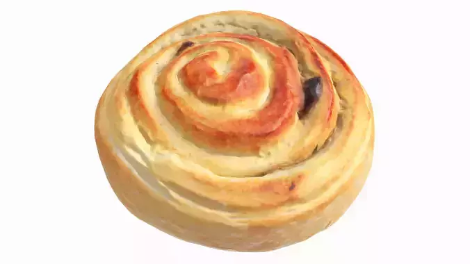 Raisin bun Low-poly 3D model