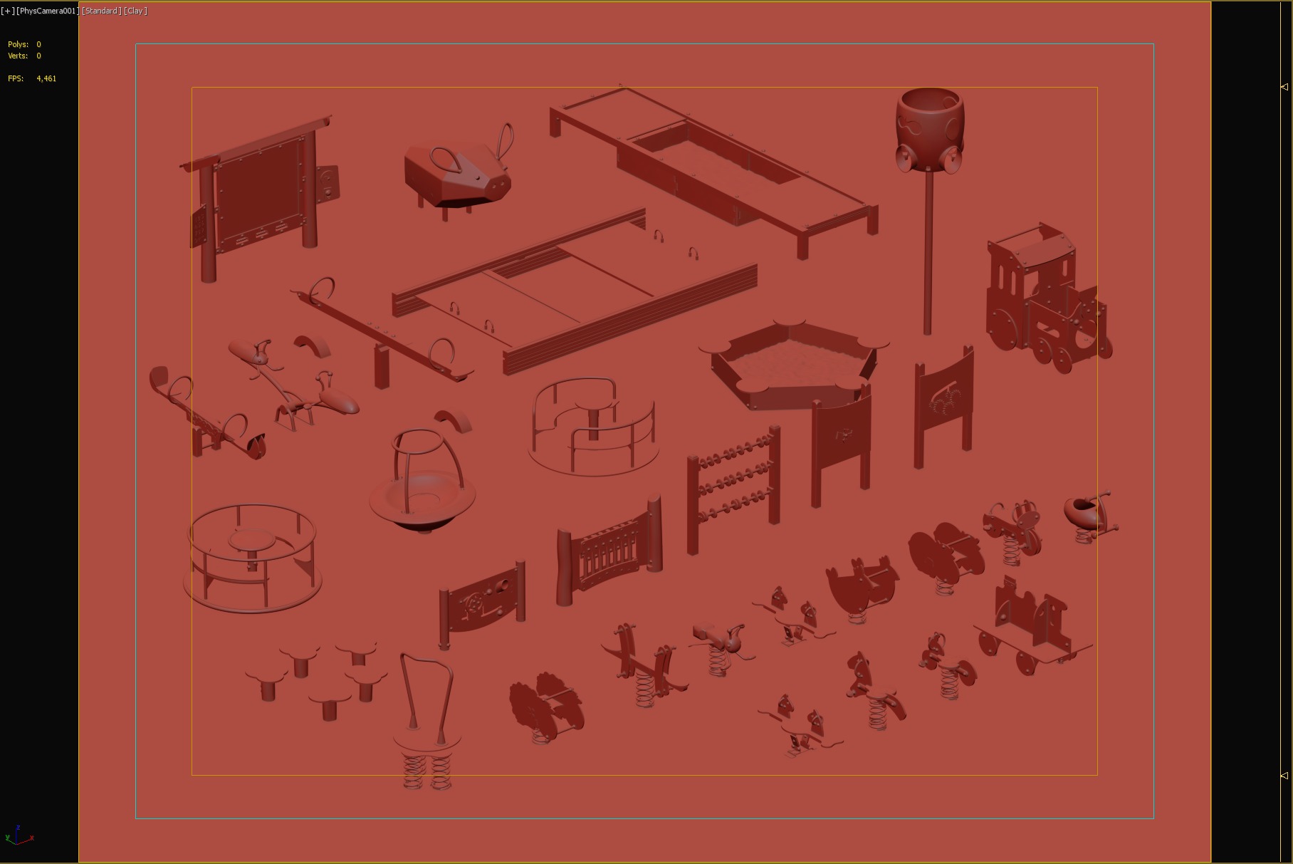 Comprehensive Kids Outdoor Playground Collection 3D model_5