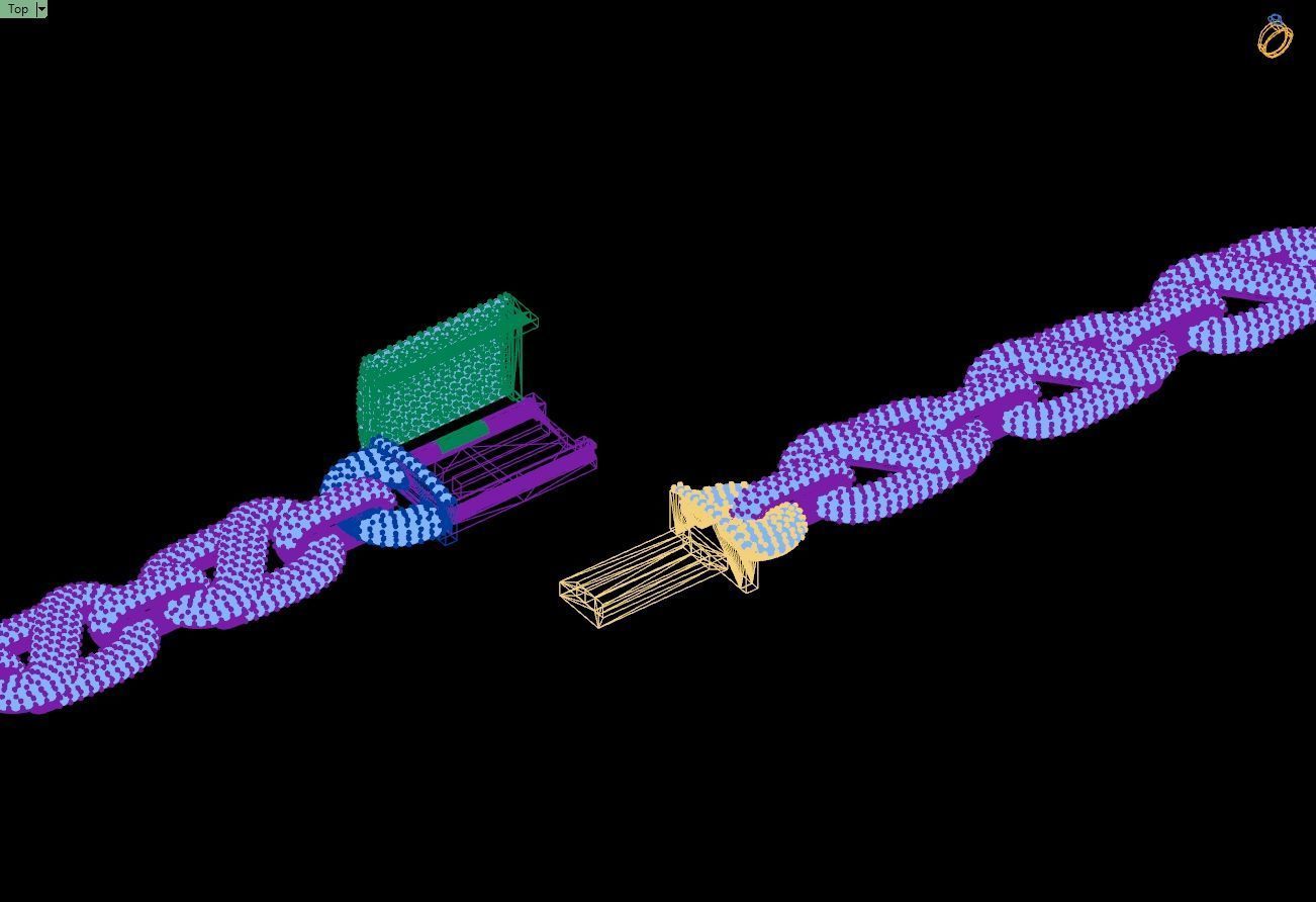Custom Hermes Link Diamond Chain - Hermes Diamond Bracelet Link 3D print model_13