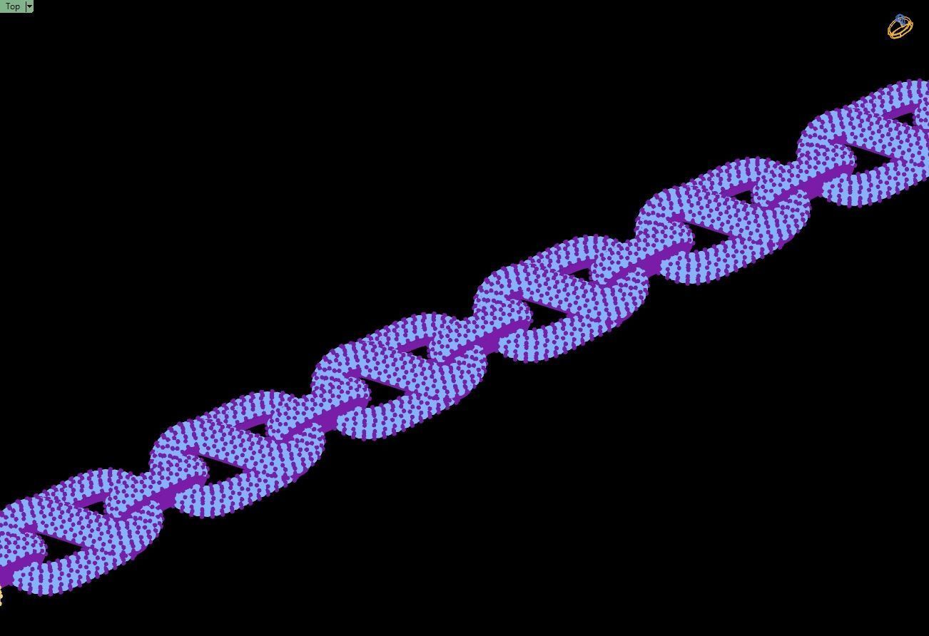 Custom Hermes Link Diamond Chain - Hermes Diamond Bracelet Link 3D print model_15