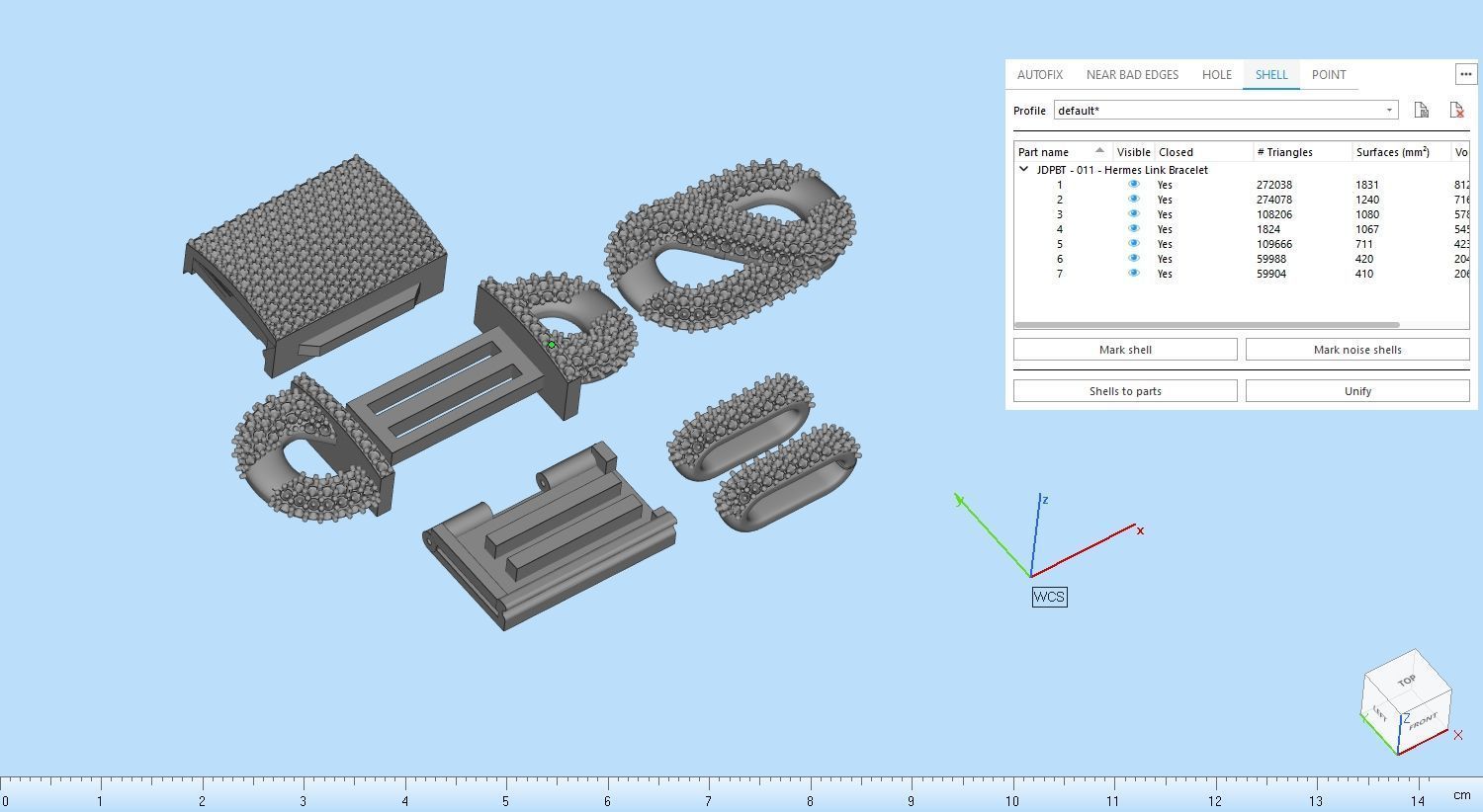 Custom Hermes Link Diamond Chain - Hermes Diamond Bracelet Link 3D print model_18