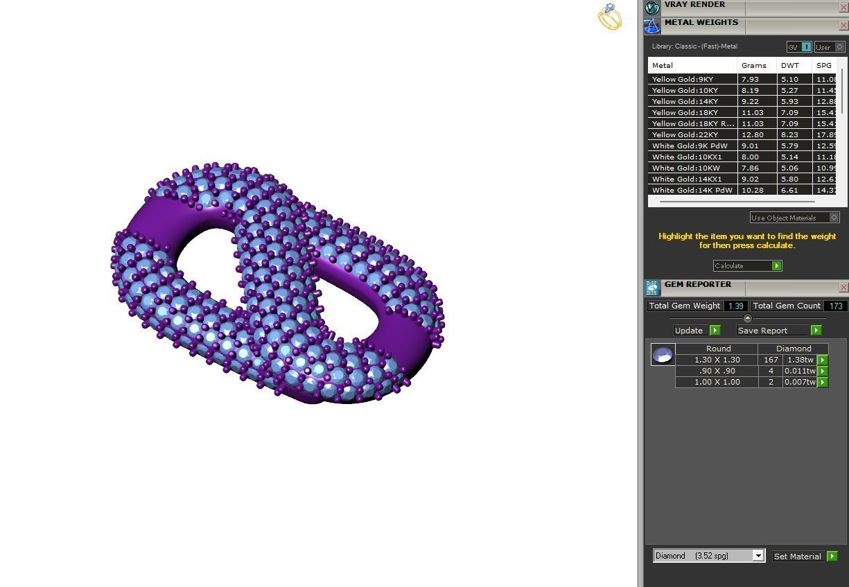 Custom Hermes Link Diamond Chain - Hermes Diamond Bracelet Link 3D print model_12