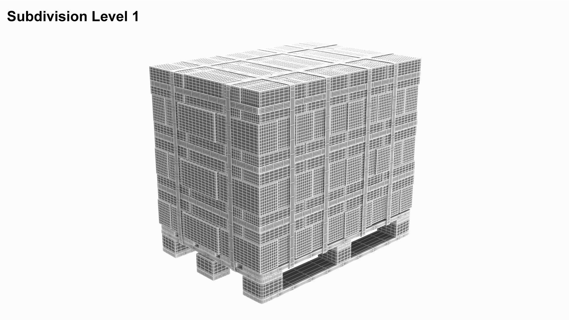 Concrete Blocks On Wood Pallet 3D model_7