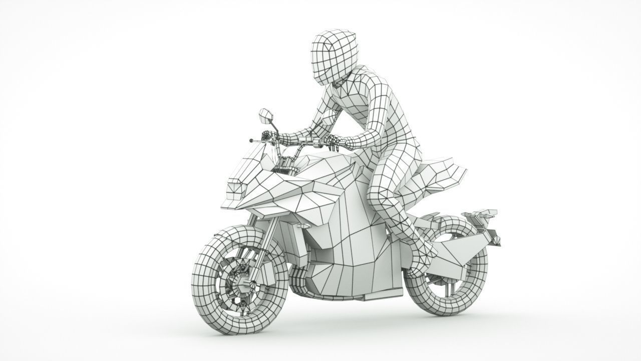 12 Low Poly Motorcycles Low-poly 3D model_2