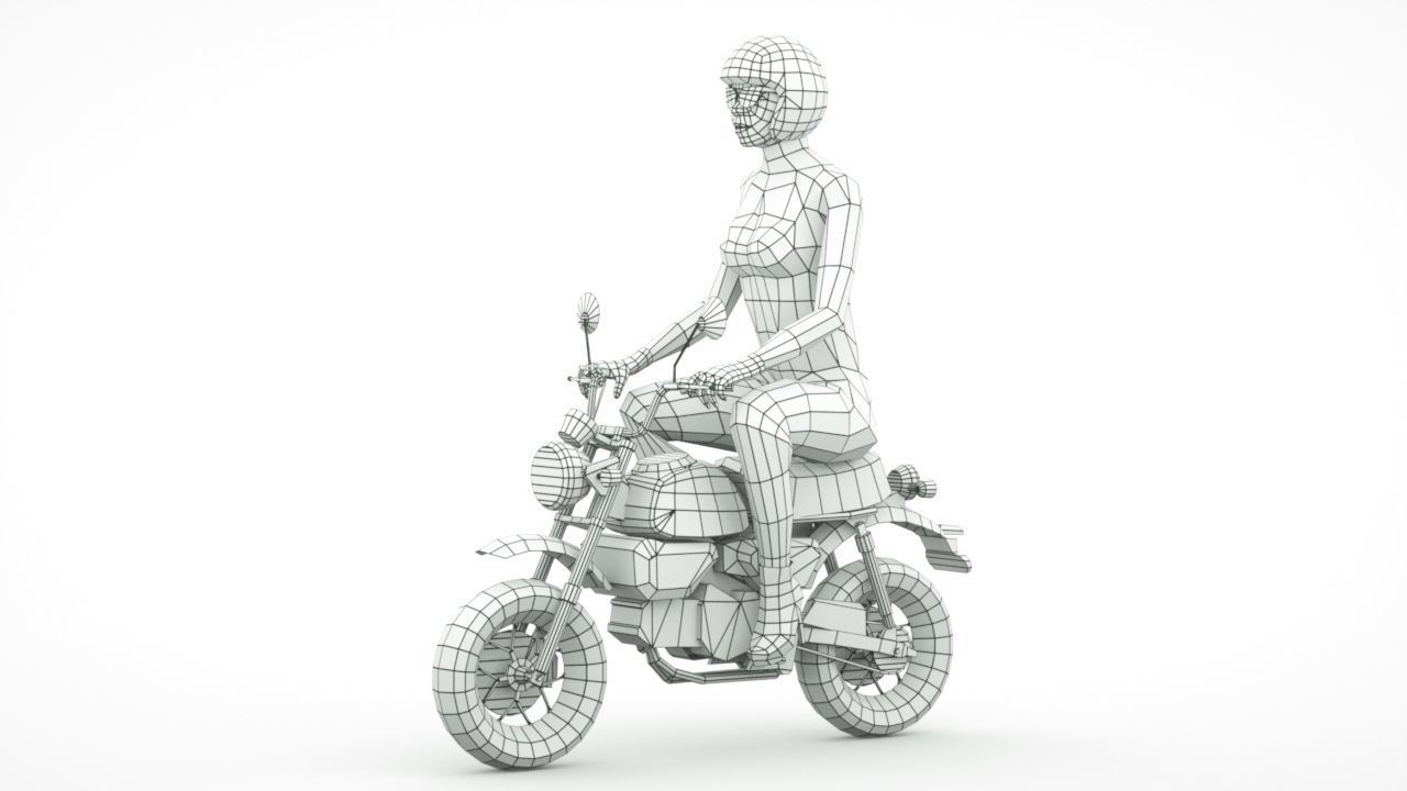 12 Low Poly Motorcycles Low-poly 3D model_21