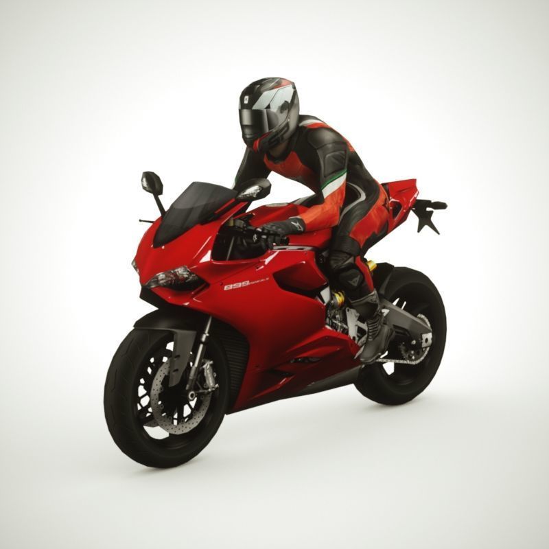 12 Low Poly Motorcycles Low-poly 3D model_31
