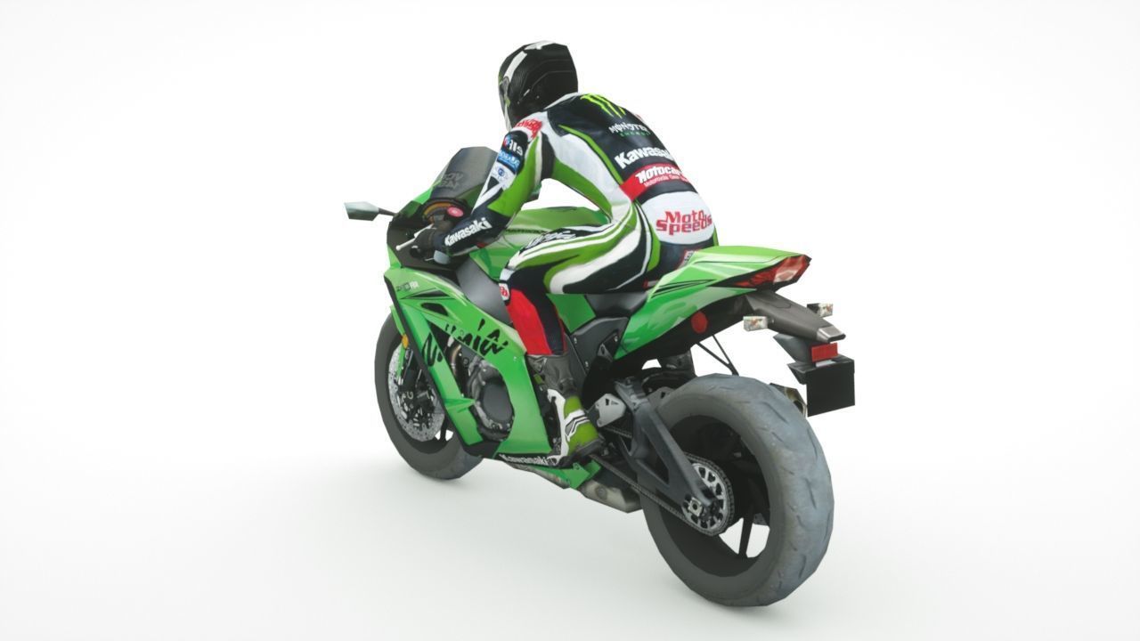 12 Low Poly Motorcycles Low-poly 3D model_11