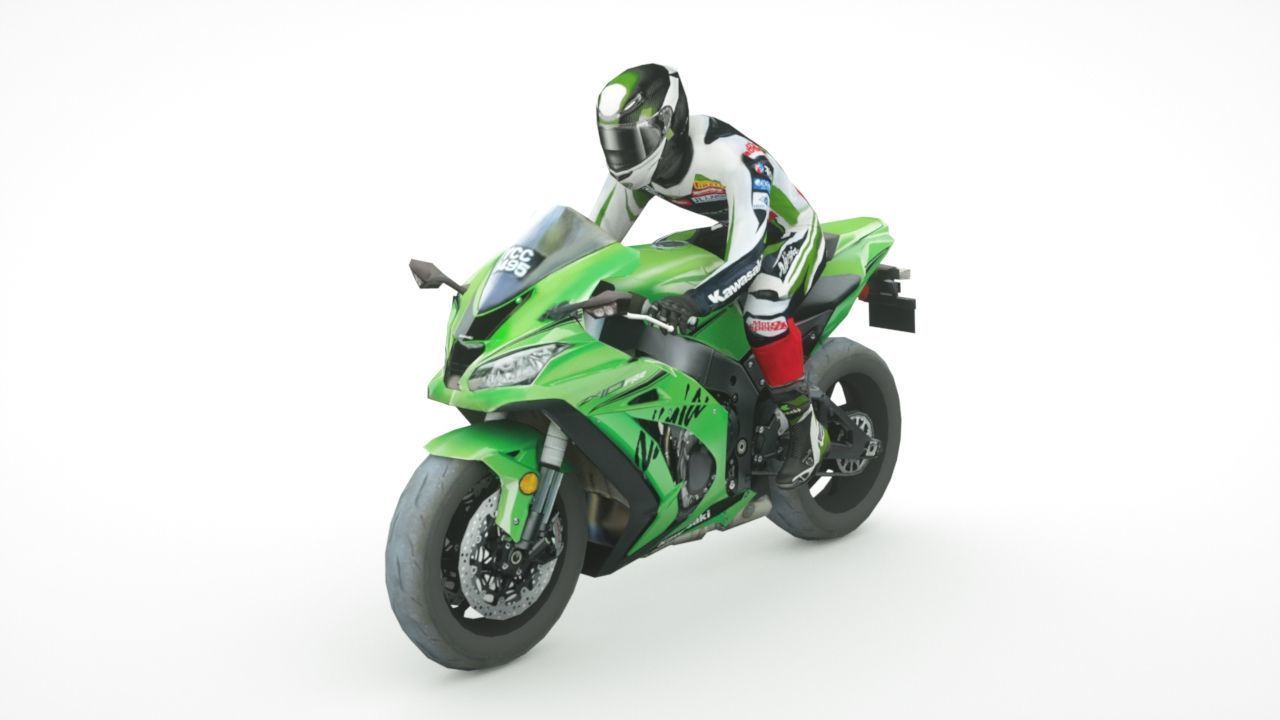 12 Low Poly Motorcycles Low-poly 3D model_27