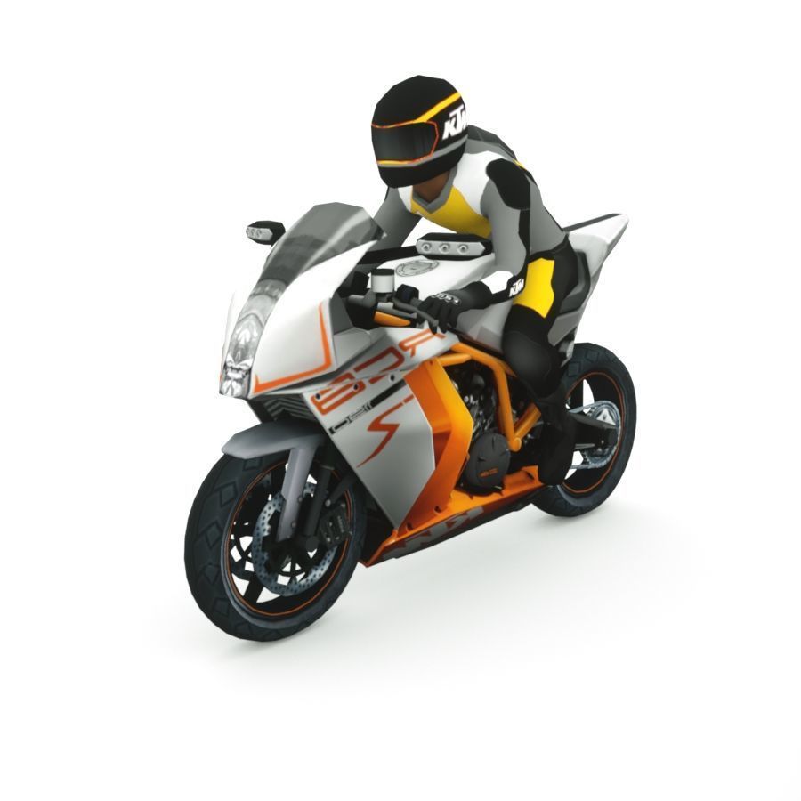 12 Low Poly Motorcycles Low-poly 3D model_36