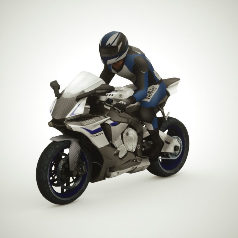 12 Low Poly Motorcycles Low-poly 3D model_30