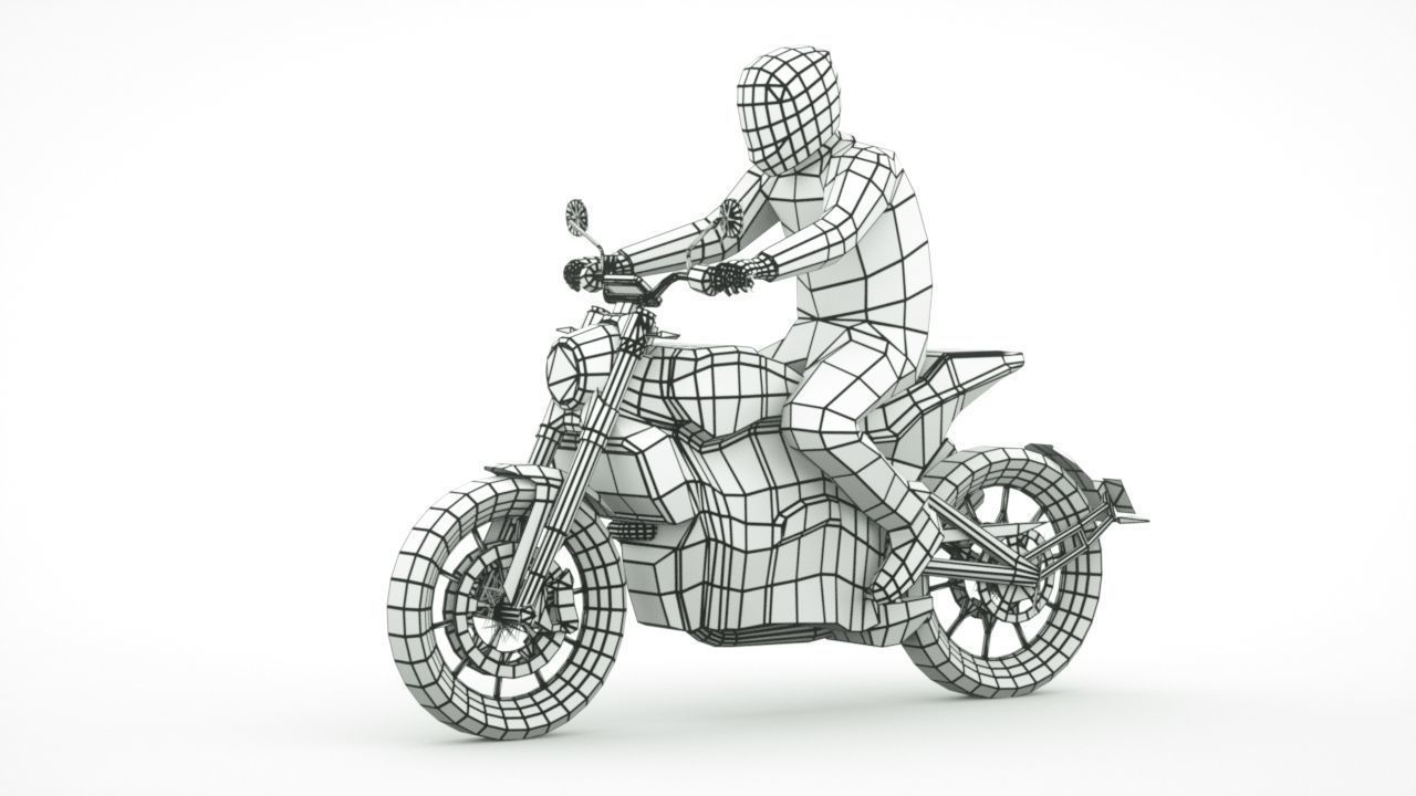 12 Low Poly Motorcycles Low-poly 3D model_6