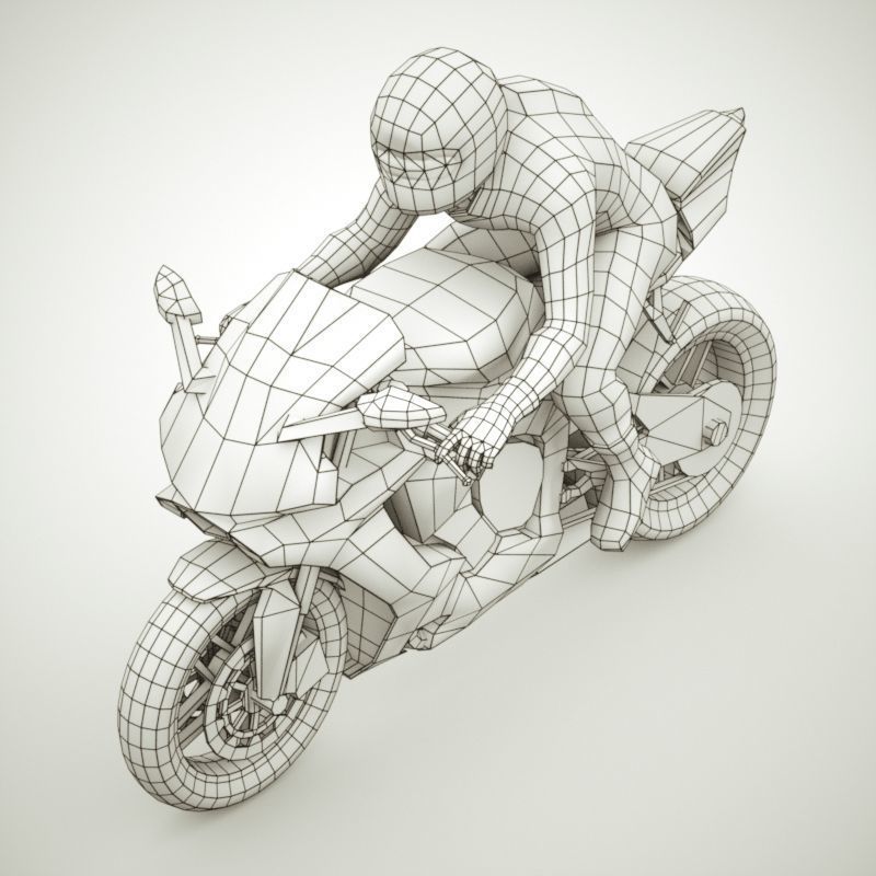 12 Low Poly Motorcycles Low-poly 3D model_35