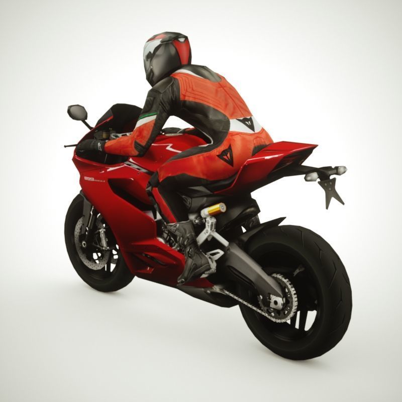 12 Low Poly Motorcycles Low-poly 3D model_19