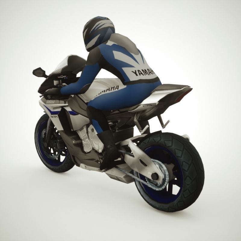 12 Low Poly Motorcycles Low-poly 3D model_32