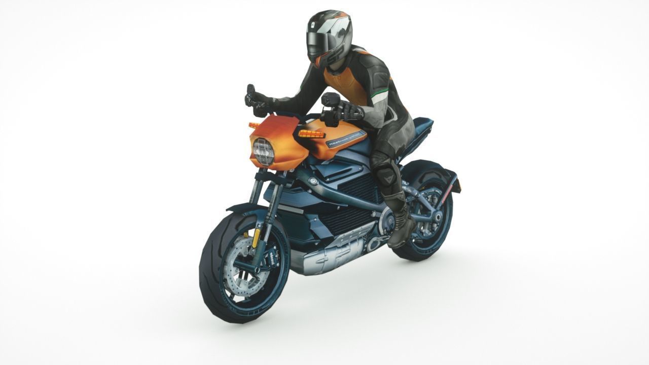 12 Low Poly Motorcycles Low-poly 3D model_23