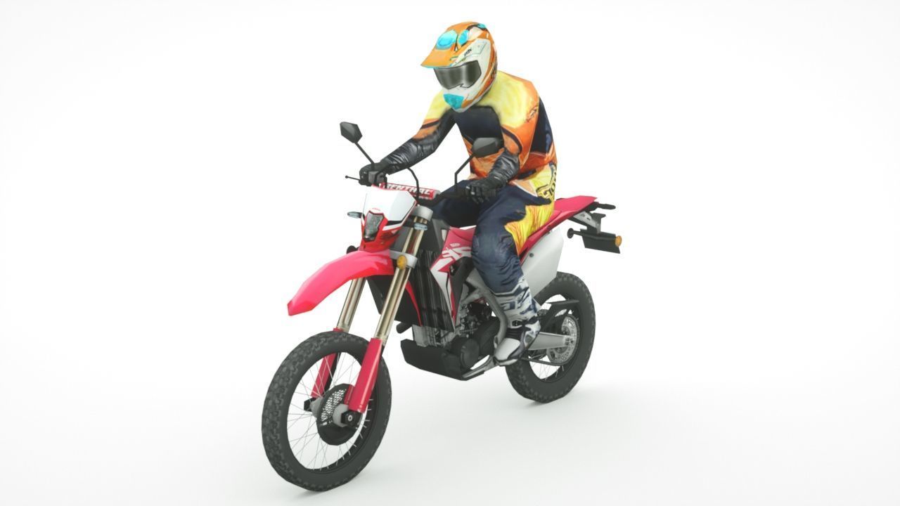 12 Low Poly Motorcycles Low-poly 3D model_3