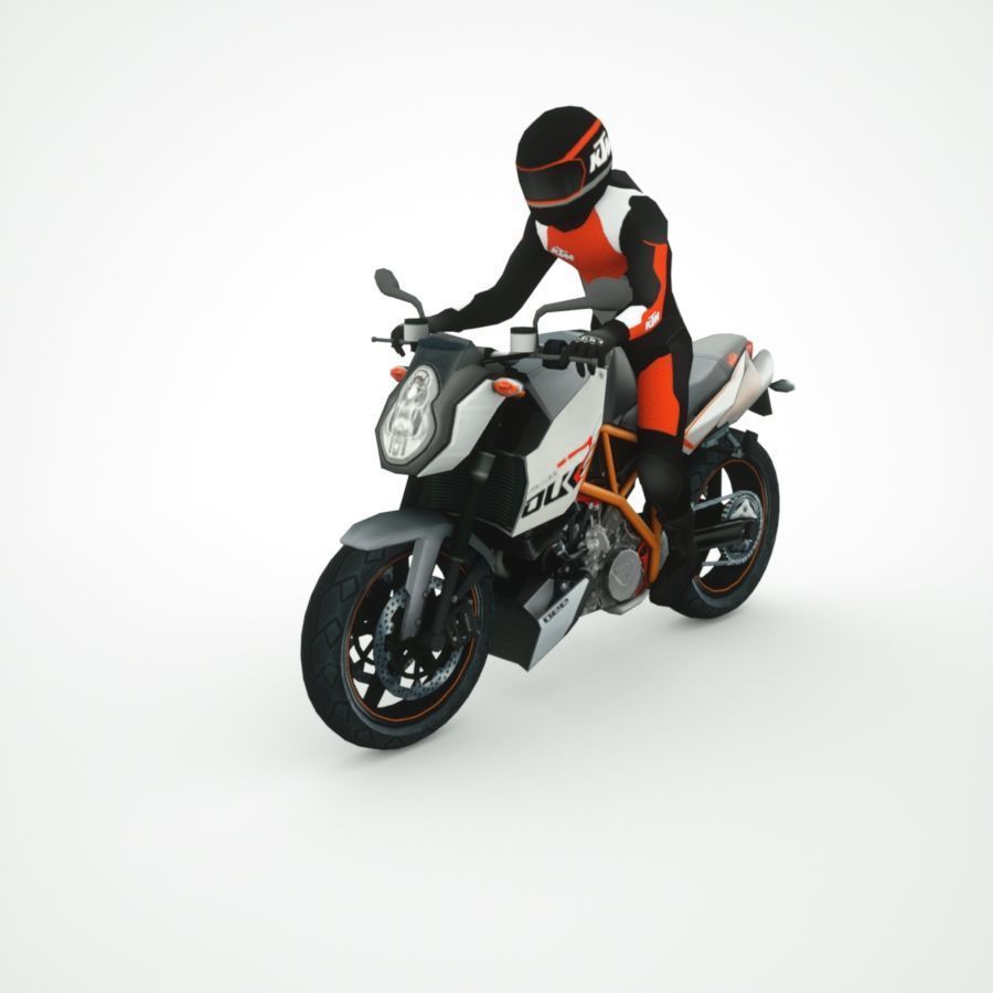 12 Low Poly Motorcycles Low-poly 3D model_33