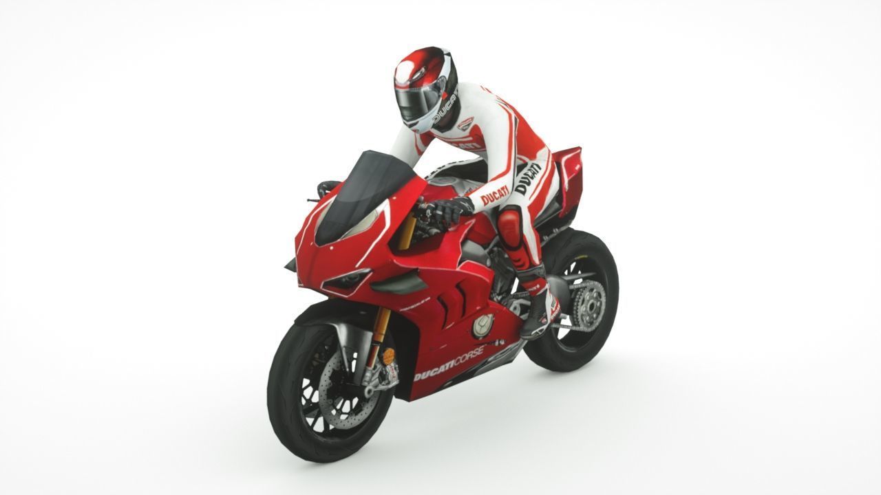 12 Low Poly Motorcycles Low-poly 3D model_16