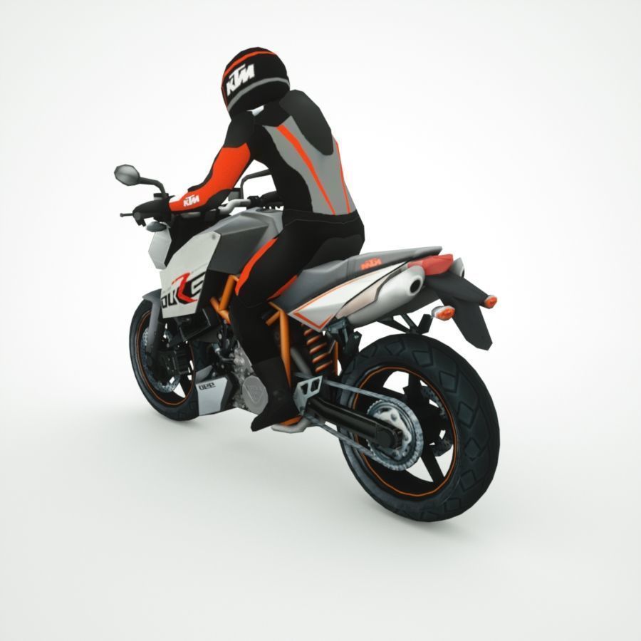 12 Low Poly Motorcycles Low-poly 3D model_28