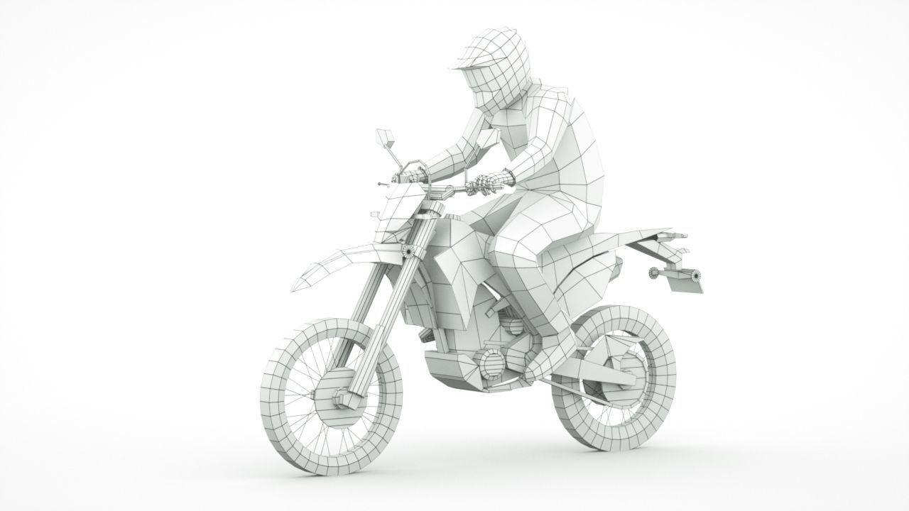 12 Low Poly Motorcycles Low-poly 3D model_1