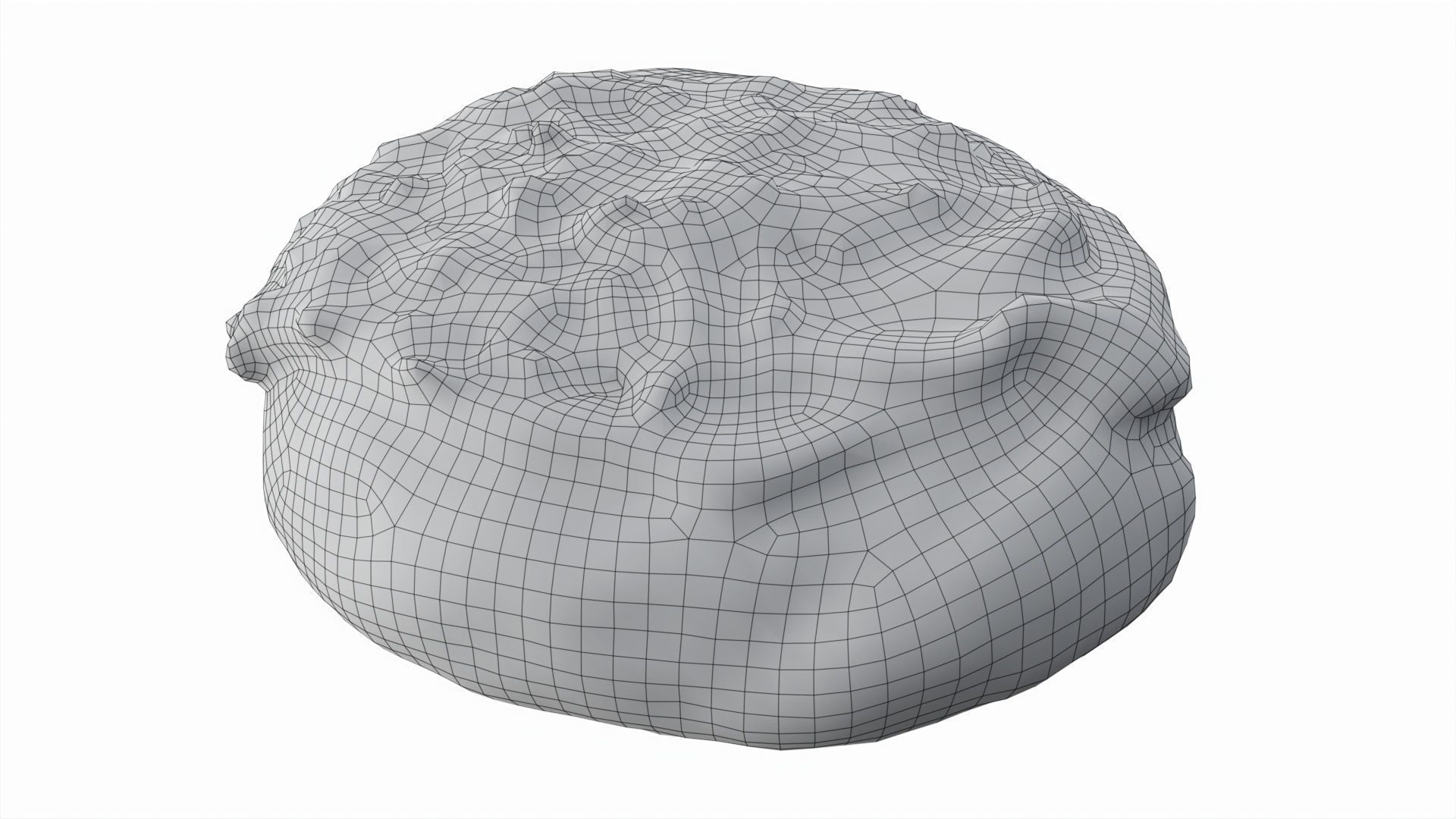 Roll with caramel and nuts Low-poly 3D model_6