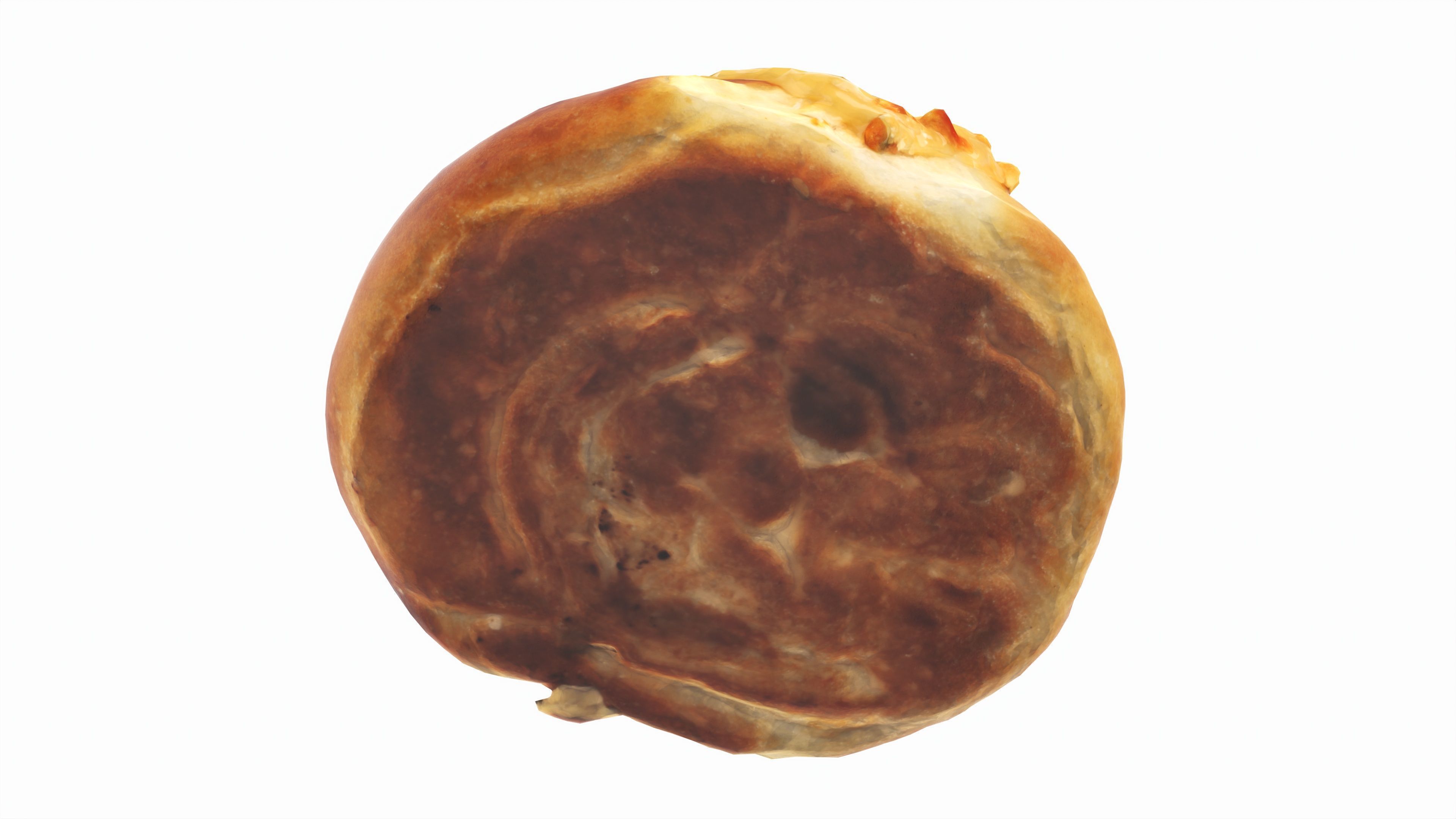 Roll with caramel and nuts Low-poly 3D model_3