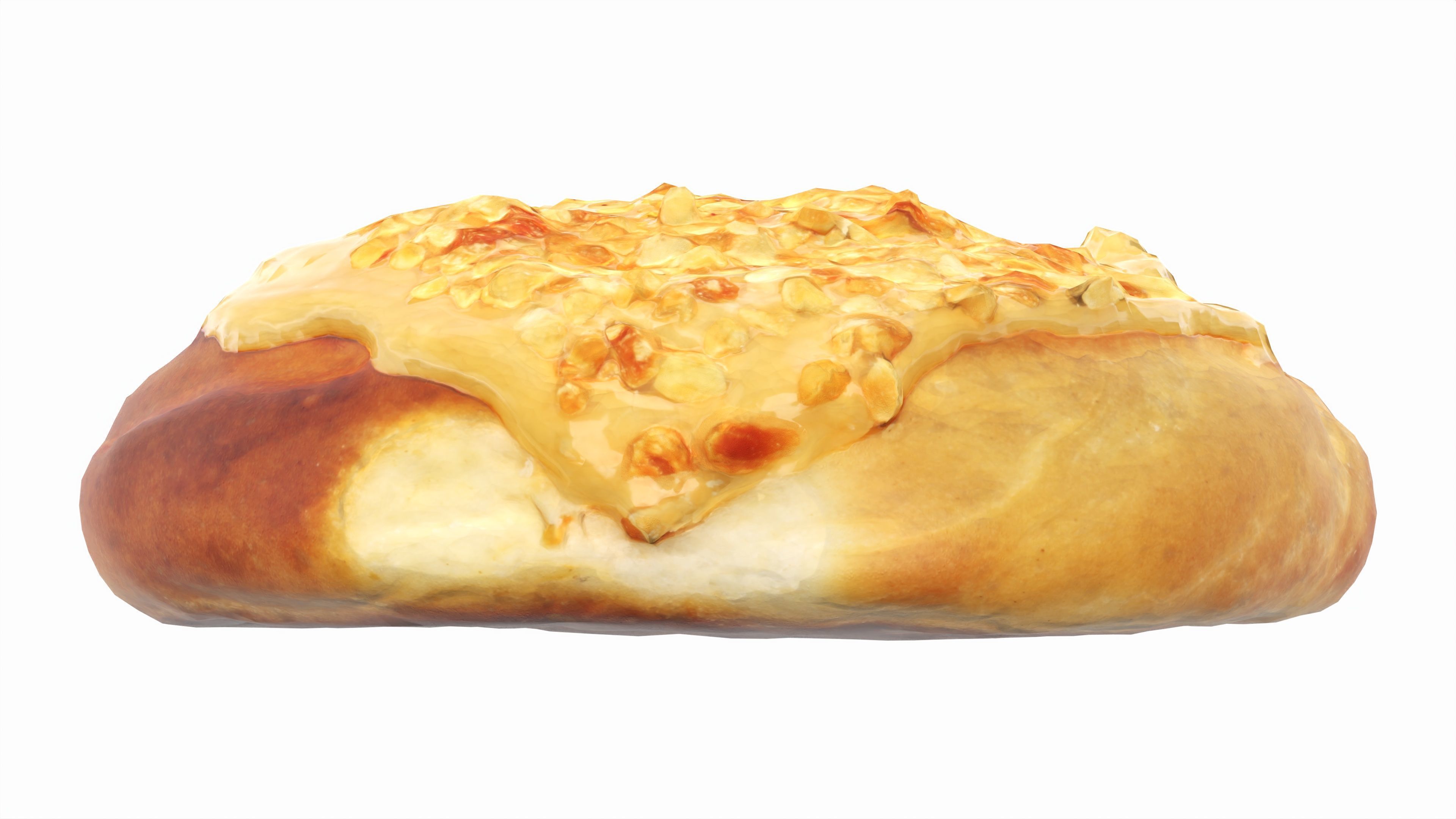 Roll with caramel and nuts Low-poly 3D model_4