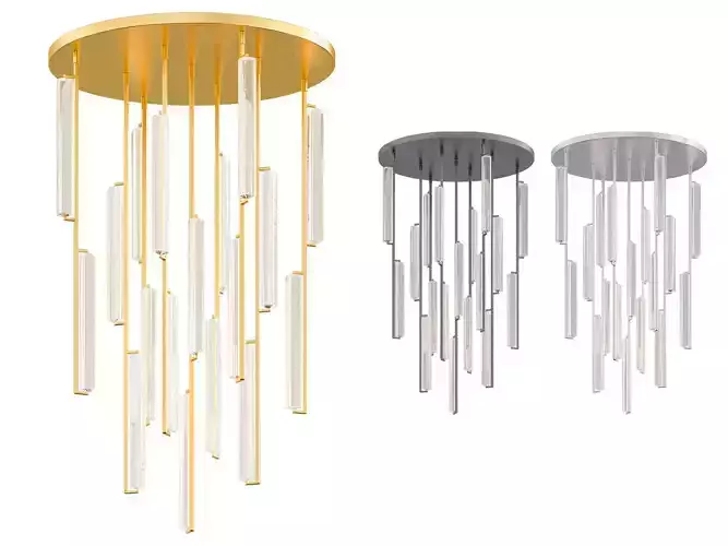 Rh Audubon Round Chandelier 40 3D model