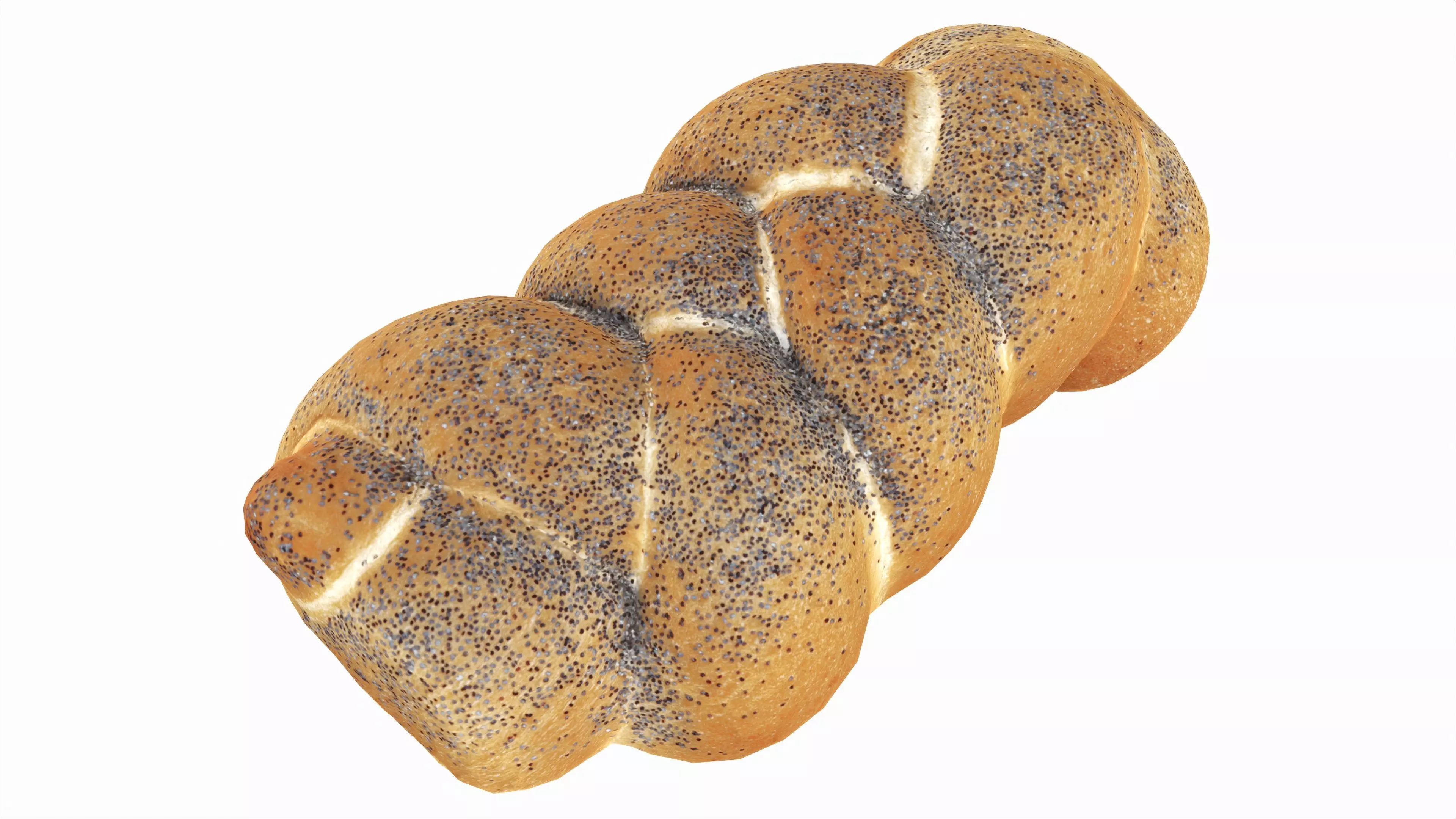 White bread with poppy seeds Low-poly 3D model