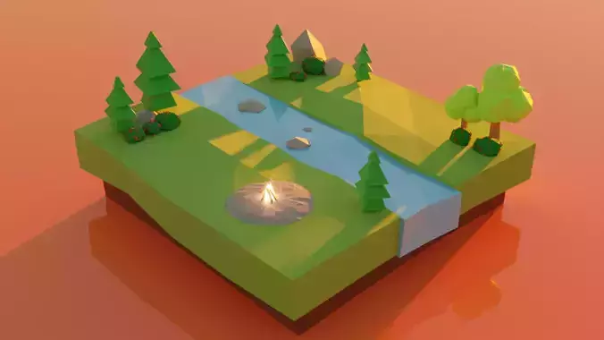 Low Poly Campsite