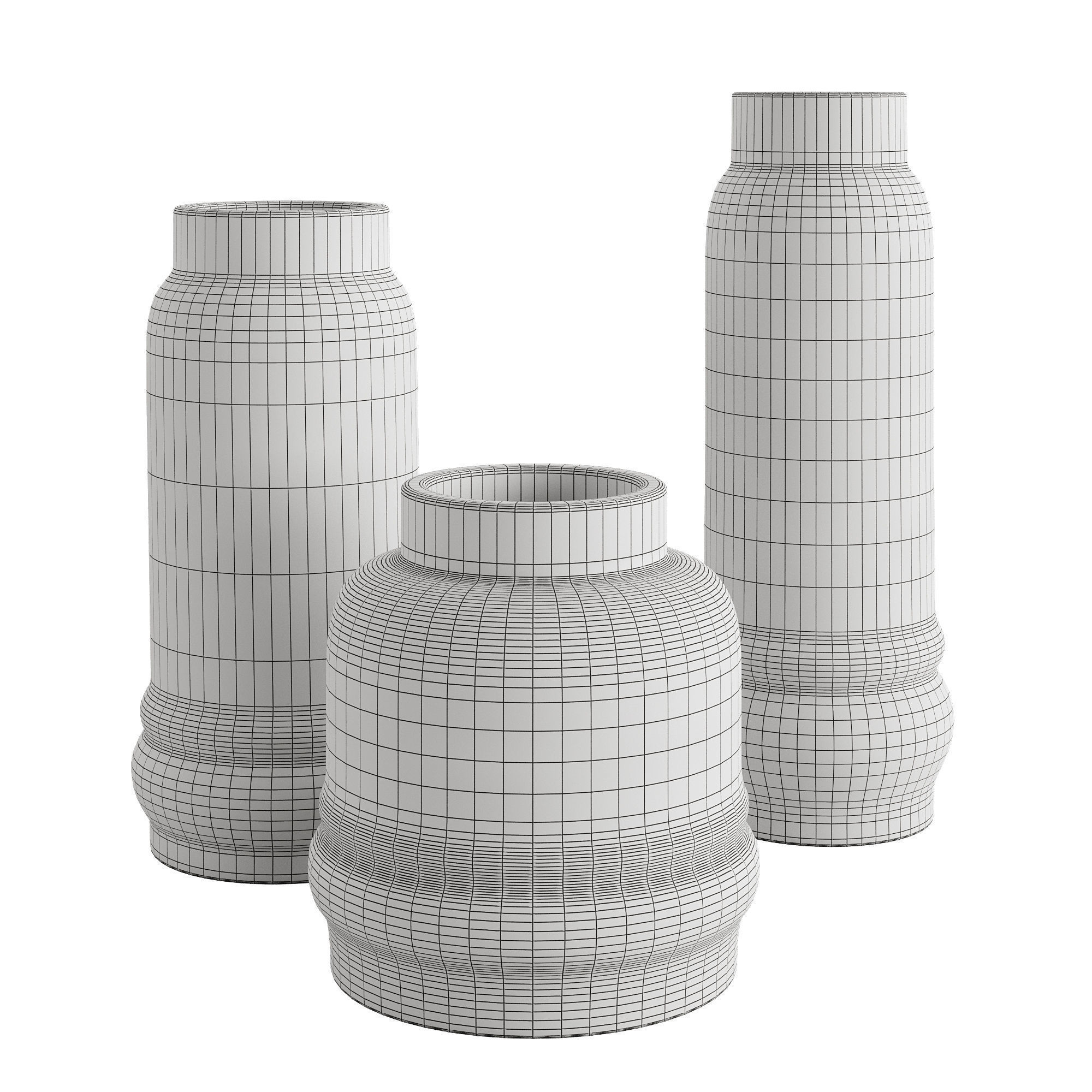 Jayden White Vase 3D model_3