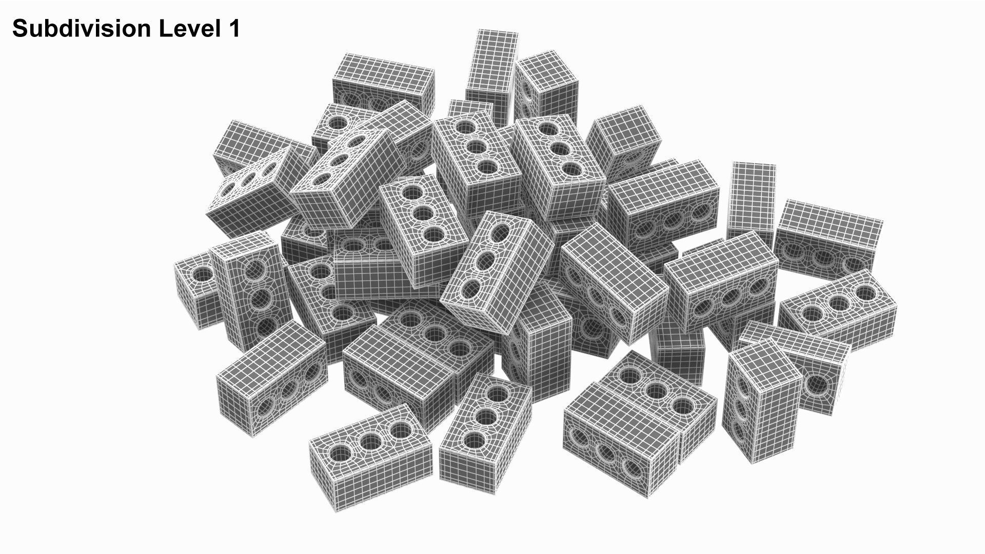 Pile Of Concrete Bricks 3D model_8