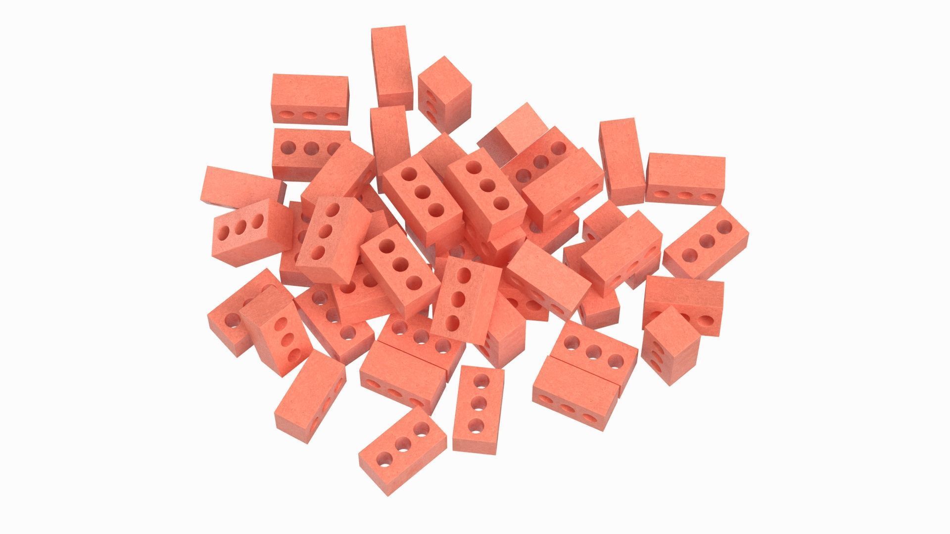 Pile Of Concrete Bricks 3D model_4